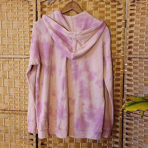 VOLCOM Women's Lived In Lounge Wear Pink Tie-Dye Full Zip Cotton Hoodie Medium - Picture 7 of 10